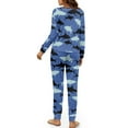 thumbnail image 3 of Yuyamidu Shark Pajama for Women Long Sleeve Nightwear Blue Scoop Neck Pjs Top and Pants Set of 2 Winter Fall Sleepwear Sets Daily Wear Clothes Size M, 3 of 7