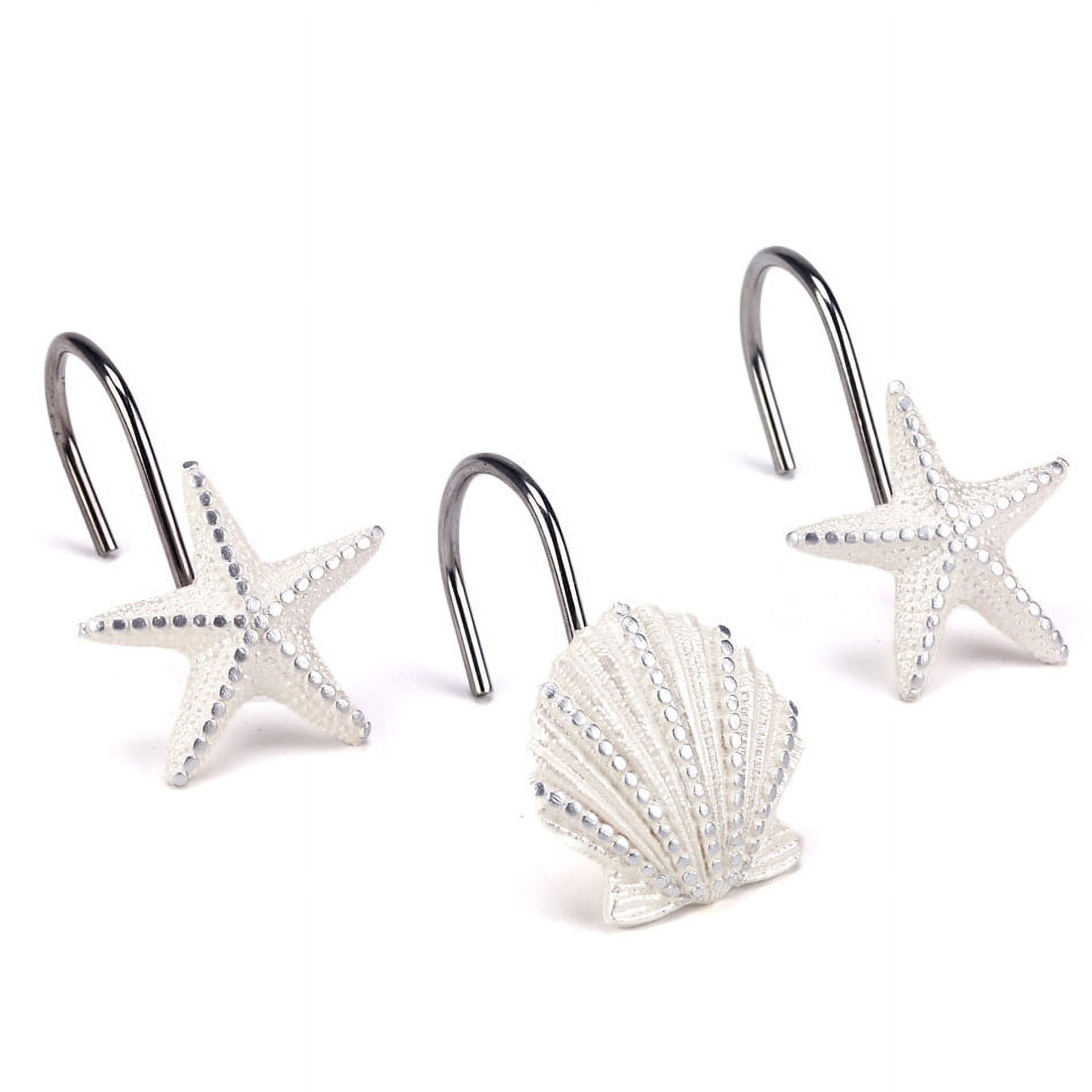 Avanti Linens Sequin Shells Set of 12 Shower Hooks