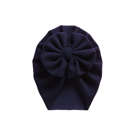 

JINSIJU Baby Windproof Bowknot Hat Newborn Infant Girls Solid Color Lovely Wrapped Head Hat Simple Style Hat Cap