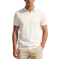 thumbnail image 2 of Mens Polos Golf Solid Color Shirt Business Casual Short Sleeve Knit Silk Smooth Drape Comfortable Collar Mens Shirts Beige M, 2 of 9