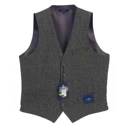 - Gioberti Men's 5 Button Formal Casual Tweed Suit Vest