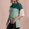 thumbnail image 6 of ZyeKqe Oversized T Shirts for Women Half Sleeve Shirts Round Neck Summer Tops Color Block Loose Tees Blouses, 6 of 9