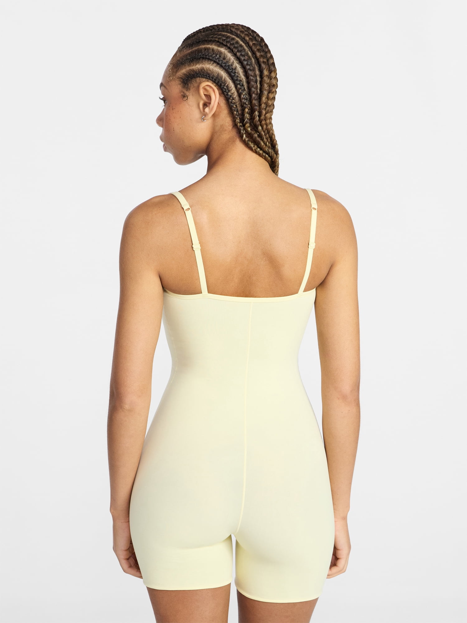 No Boundaries Fit Stretch Picot One Piece Romper, Women's XS-XXXL