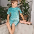 thumbnail image 4 of Fotbe Tranquil Ocean Canoe Journey Pijama Estampada de 2 Piezas para Niños – Ropa de Dormir de Manga Corta Cómoda para Niños y Niñas, Camiseta y Shorts de Algodón-Medium, 4 of 6