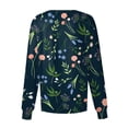 thumbnail image 4 of Scrub Tops Women Floral Print 2 Pockets Snap Button Scrub Jacket Long Sleeve Cozy Trendy Nurse Uniform Dark Green L, 4 of 4