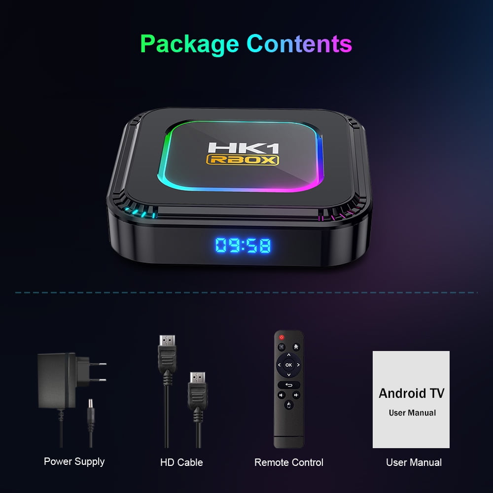 Boîtier TV Android 13 HK1 Rbox K8 (RK3528) - 2GB RAM + 16GB, Wi-Fi 6, Bluetooth 5.0, USB 3.0, 8K - 8