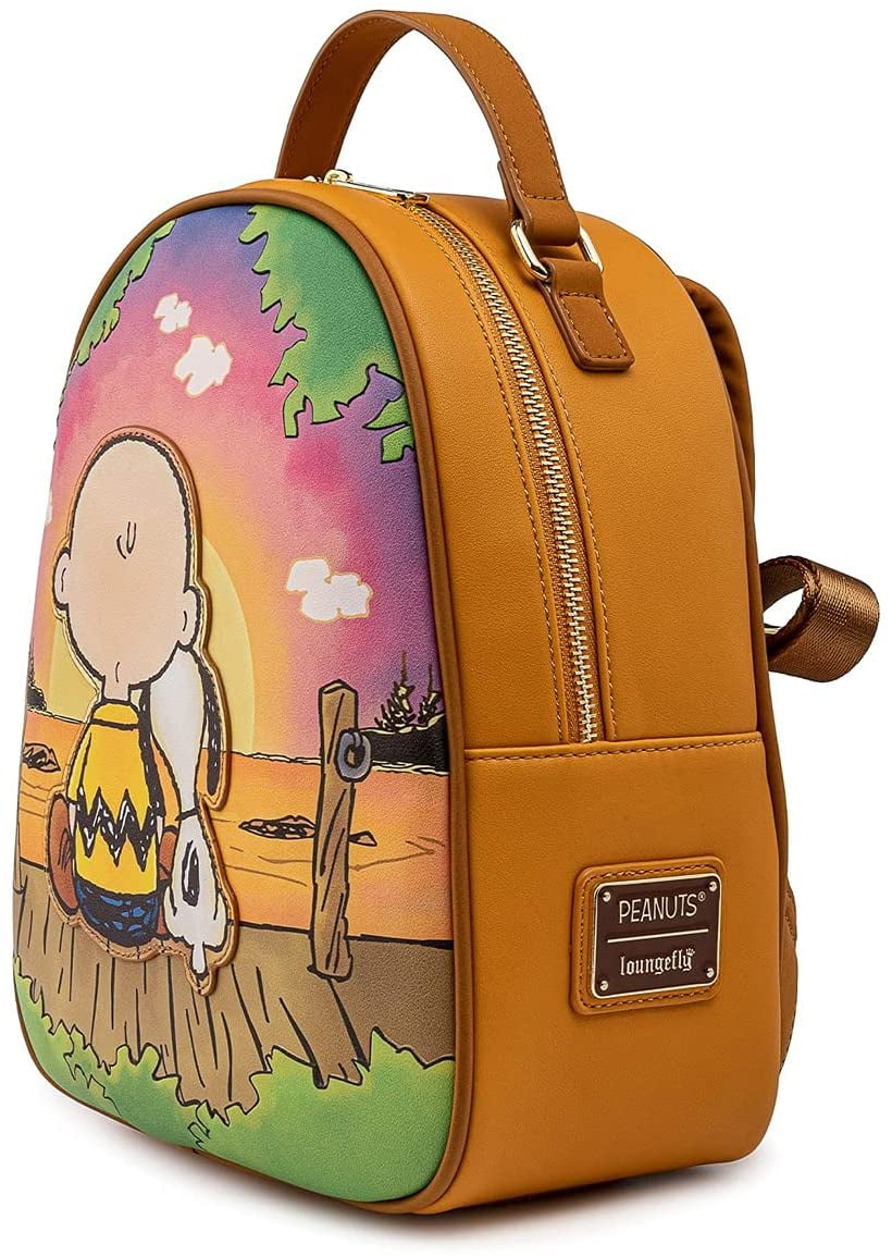 Buy Loungefly Peanuts Charlie and Snoopy Sunset Mini Backpack Online at ...