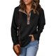 thumbnail image 1 of Sudadera con capucha para mujer, con estampado acolchado a la moda, ligera, de manga larga, color liso, informal, color negro S, 1 of 6