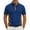 Blue, variant on IWRICH Short Sleeve Color Block Polo Shirt for Men Corduroy Stand Collar Tees Button up Business Tops Stylish T-Shirt White XL