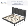thumbnail image 6 of Allewie King Bed Frame, Upholstered Platform Bed with Wingback and Geometric Headboard, Gray, 6 of 7