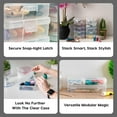 thumbnail image 3 of Small Plastic Hobby Art Craft Supply Organizer Storage Box with SnapTight Closure Latch Art Satchel Storage Case for Ribbons Beads Sticker Yarn and Ornaments Stackable Cl, 3 of 5