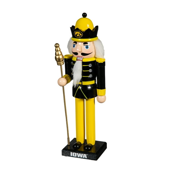 Iowa Hawkeyes 12" Wooden Nutcracker Statue