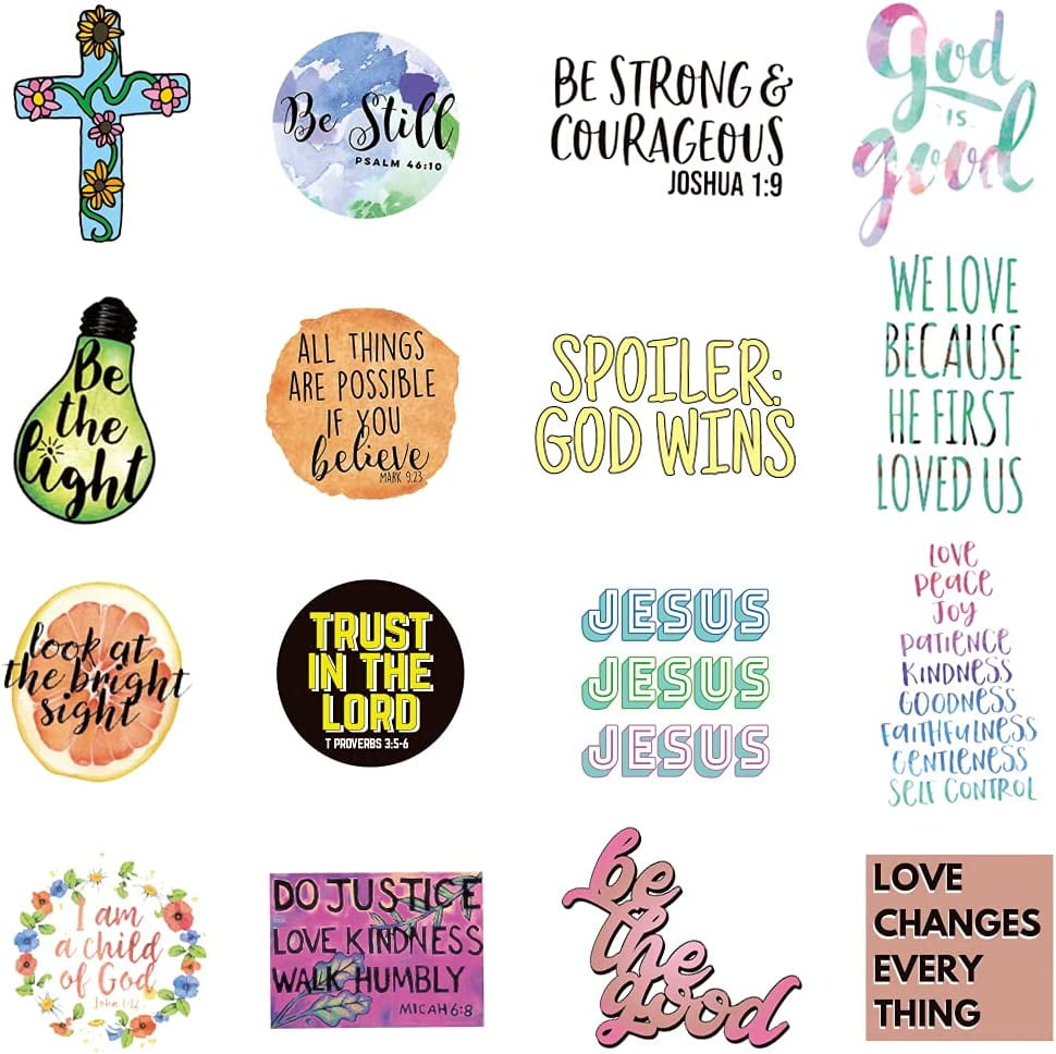 Buy Jesus Christian Stickers Pack, Inspirational Faith Stickers Decals