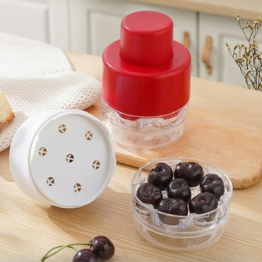 Cherry Pitter, Cherry Pitter Tool PitRemover, Portable Olive and Cherry Pitters Corer Tool, Pits up to 7 Cherries at Once, Multi-Function Cherries Stoner Seed Remover Tool for Making Cherry Jam