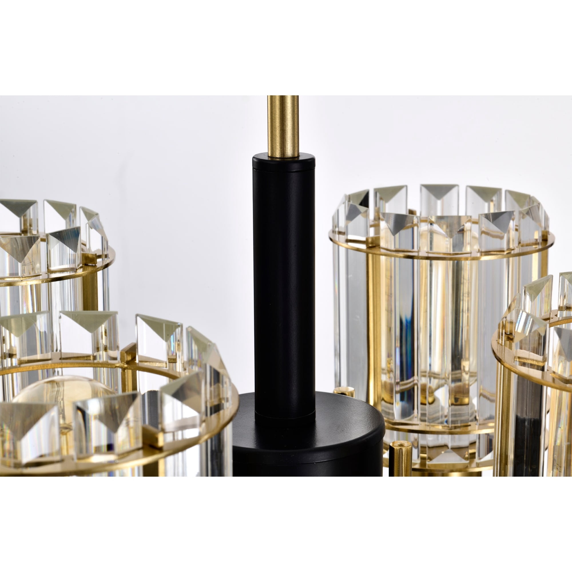 Sirita 16 in. 4-Light Indoor Matte Black and Brass Finish Chandelier with Light Kit