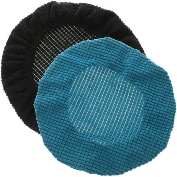 CYLINDSOME 2pcs Fabric Round Elastic Chair Covers Stool Covers Stretchy Washable Stool Seat Slipcover