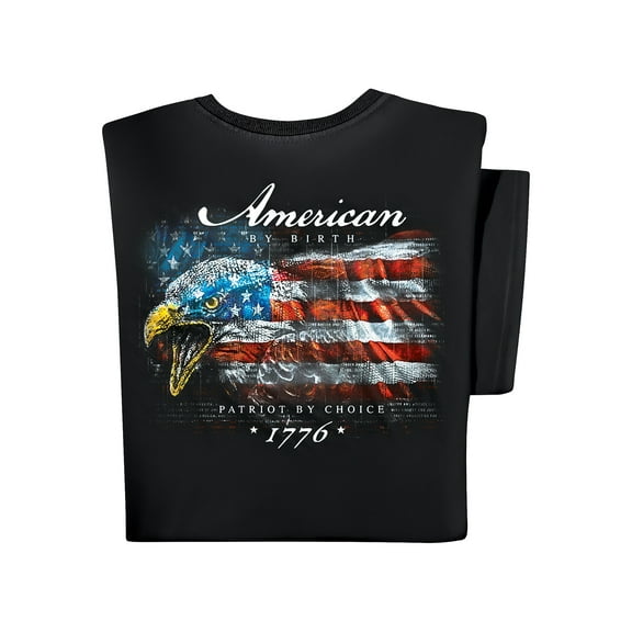 Collections Etc Patriotic American by Birth Short Sleeve Graphic T-Shirt