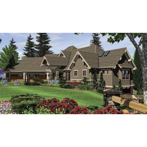 TheHouseDesigners 5555 Craftsman House  Plan  with Daylight 