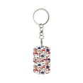 thumbnail image 2 of Uemuo Colorful Mushrooms (2) Pattern Rectangular Metal Keychain - Durable, Stylish, and Personalized Key Ring for Men and Women,Engraved Keychain,Gift Slim Sturdy Keychain, 2 of 7