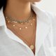 thumbnail image 2 of Collar de clavícula de turquesa retro de joyería para mujer, collar de lentejuelas con placa de metal simple, 2 of 5