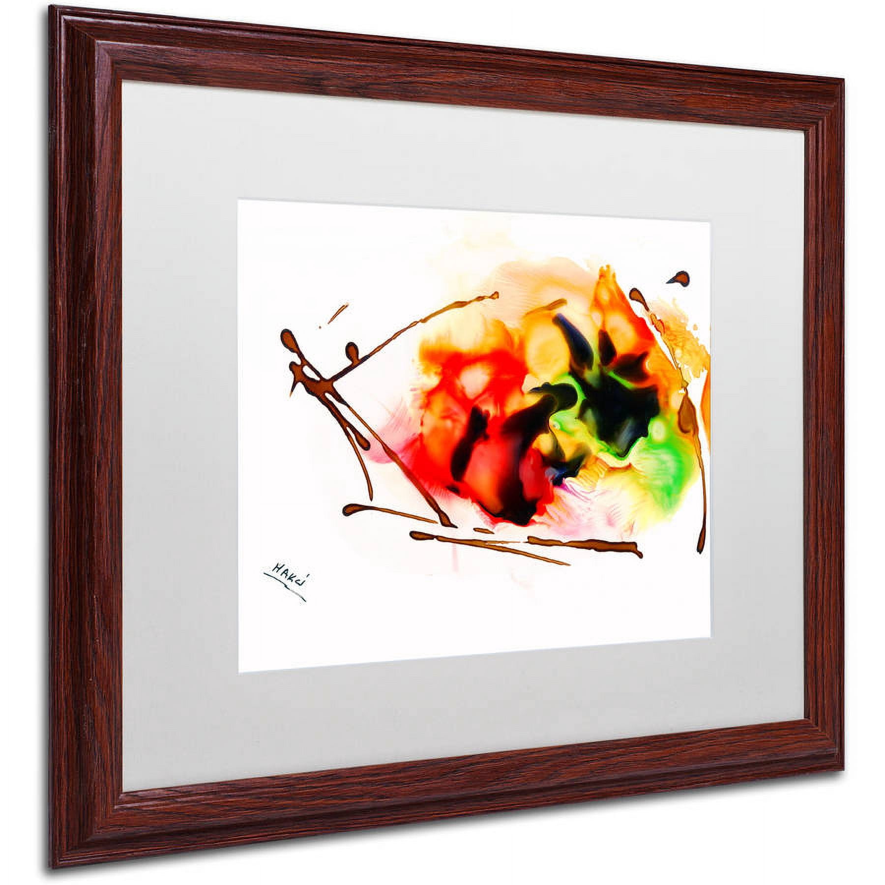 Trademark Fine Art "Abstract 05" Canvas Art by Mako, White Matte, Wood Frame
