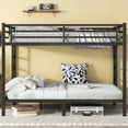 thumbnail image 2 of Queen Over Queen Bunk Bed Frame, Heavy Duty Metal Bunk Beds with with 2 Side Ladders, Industrial Style Queen Size Bunk Bed for Bedroom-Black, 2 of 8