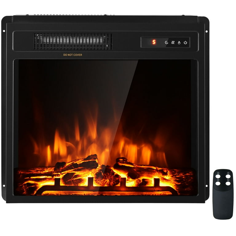 Gymax 18 inch Indoor Electric Fireplace Insert with Heat & Fire