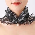 thumbnail image 3 of Neck Scarf Lightweight Soft Fake Pearl Pendant Circle Scarf Head Wrap Scarf, 3 of 6