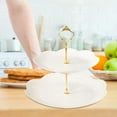 thumbnail image 6 of 2 Tier Cake Plate Cake Holder Stand Dessert -Cake Stand- Fruit Plate for Wedding, Shower, Party Decoration Round Golden, 6 of 8