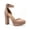 Beige, variant on Womens Estrella Microsuede Ankle Strap Pumps