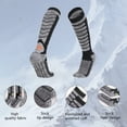 thumbnail image 3 of Ski Socks 2 Pairs Pack for Skiing, Snowboarding, Outdoor Sports Performance Socks,Cross Country Skis Snowboard socks for Skiing Outdoor socks - Black + light gray, 3 of 7
