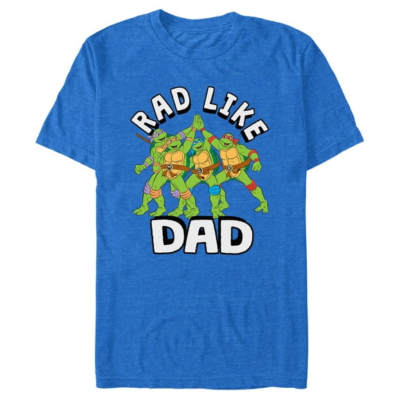 Men's Teenage Mutant Ninja Turtles Rad Like Dad  Graphic Tee Royal Blue Heather Small