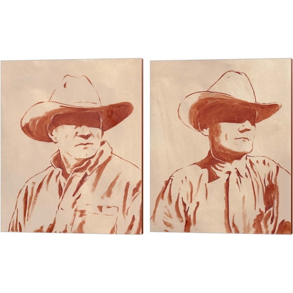 Great Art Now Man of the West by Jacob Green 2 Piece Canvas Art Set Each 12"W x 15"H