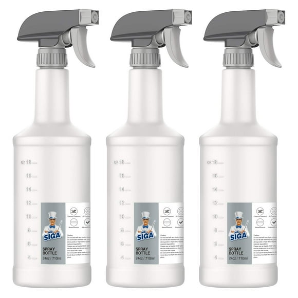 MR. SIGA Bouteilles Vaporisateur en Plastique Vides Réutilisables Robustes de 24 oz pour Solutions de Nettoyage, Lot de 3