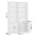 thumbnail image 4 of Homfa 73″ Tall Bookcases with Doors, 8 Cubes 6-Tier Double Row Bookshelf, White Bookcase for Living Room Home Office, 4 of 8