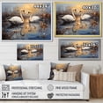 thumbnail image 4 of Designart "Harmonious White Swans by Moonlight V" Animals Framed Wall Art - Modern Farmhouse White Swans Hallway Framed Wall Art Decor, 4 of 6