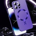 thumbnail image 3 of Magnetic Case Compatible with Strong MagSafe for iPhone 16 Pro Max, Liquid Frosted Case Shockproof Lightweight with Lens Protector Phone Cover for iPhone 16 Pro Max, Darkpurple, 3 of 8