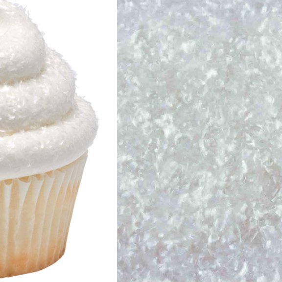 White  Cake & Cupcake Decoration Sparkle Flakes Sprinkles