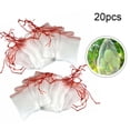 thumbnail image 5 of SPRING 20pcs Garden Plant Fruit Protect Drawstring Net Bag Against Insect Pest Bird 25x15cm, 5 of 5
