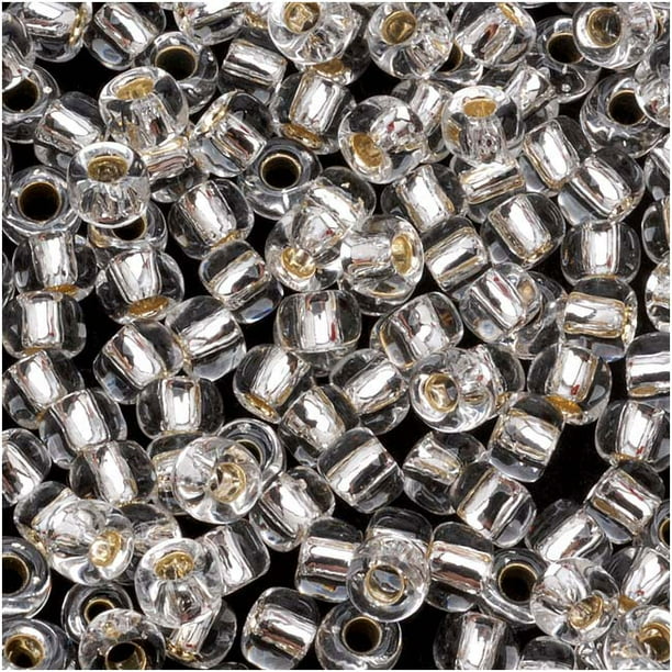 Toho Round Seed Beads 6 0 21 Silver Lined Crystal 8g Walmart Com Walmart Com