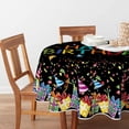 thumbnail image 3 of Verolix Birthday Party Round Tablecloth 60 Inch, Celebration Table Cover with Gift and Balloon Pattern, 3 of 5