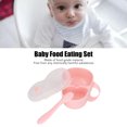 thumbnail image 4 of Toddler Plates with Spoons,Baby Feeding Set Divided Bowl Multifunctional Portable Safe 2 Compartment Bowl Spoon Set[Pink], 4 of 9