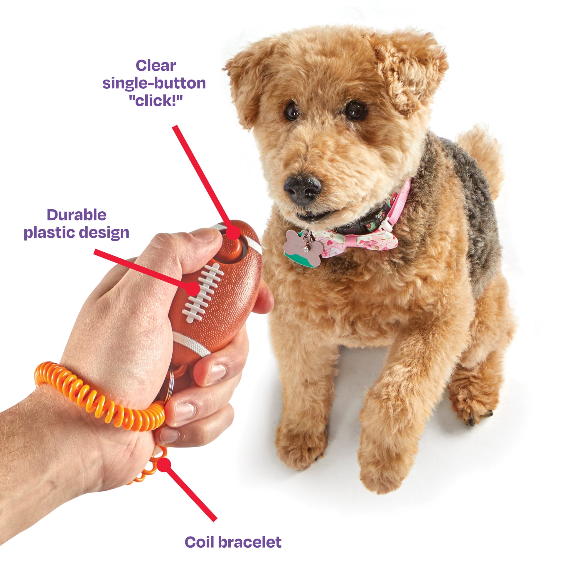 Brightkins Smarty Pooch Dog Clickers for Training: Football Puppy and Dog Birthday Toys Dog Stimulation Toys Pet Behavior Training