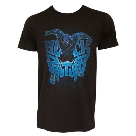 Black Panther Movie Attack Logo Marvel Black Adult T Shirt