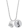 thumbnail image 1 of Delight Jewelry Silvertone Small Jesus Loves You Heart Silvertone Script Initial Disc - J - Charm Necklace, 20"+3", 1 of 4