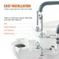 thumbnail image 6 of KFFKFF Elevated Toilet Seat, 3.5" Increase in Height, Supports up to 300 lbs, Suitable for Regular Round Toilets, Aluminum Support Rail, Comes with EVA Padded Armrest, Ideal for Seniors, 6 of 9