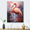 thumbnail image 2 of Designart "Coral Flamingo Animal Delicate I" Animals Flamingo Metal Art Print, 2 of 5