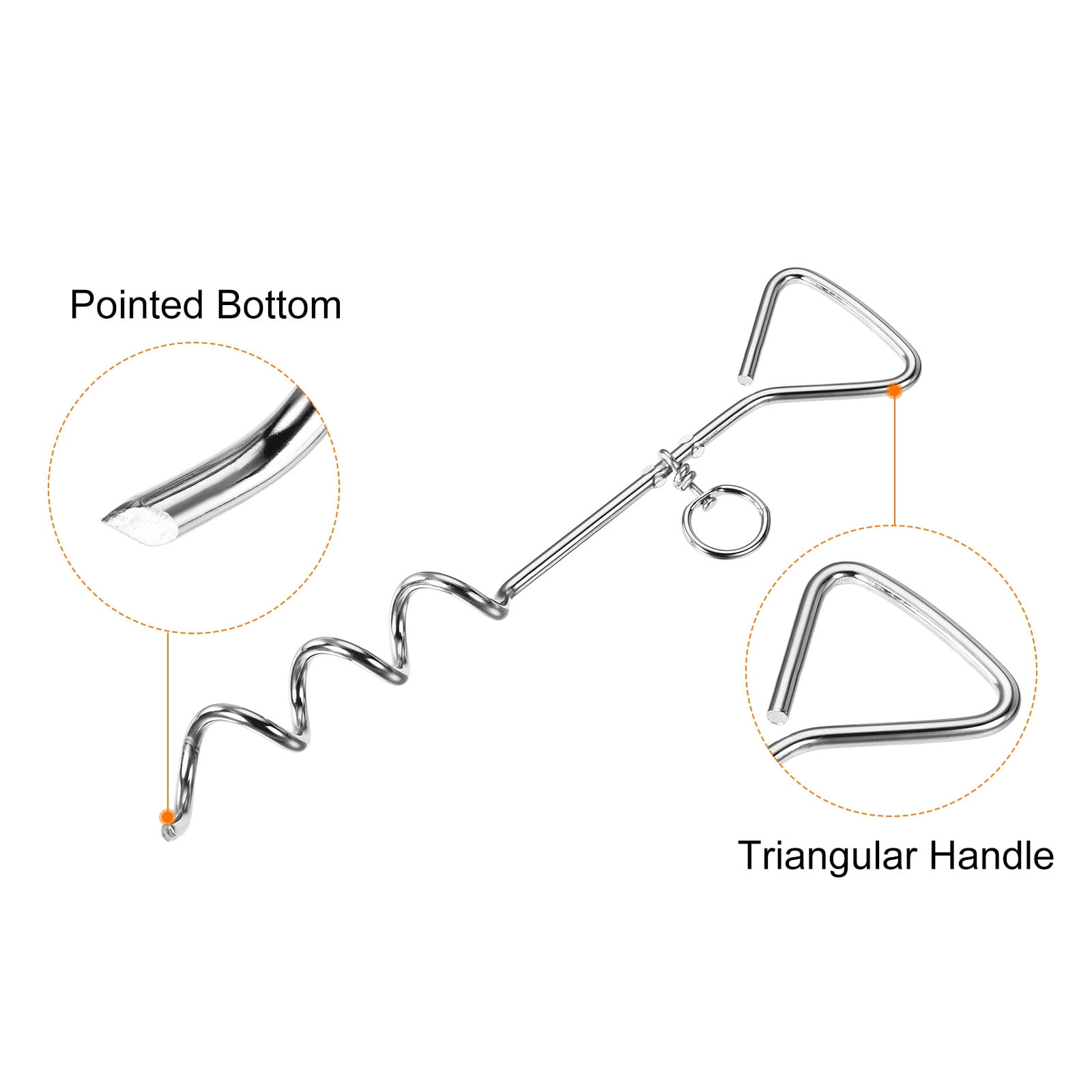 Unique Bargains Stainless Steel Heavy Load Ground Peg Spiral Tent Stake
