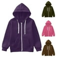 thumbnail image 6 of Futezty Kids Boys Zip up Sweatshirt Solid Hoodie Solid Color Sweatshirt Youth Fashion Hooded Coat with Pockets Kids Girls Boys Long Hoodie Top Sweatshirt Zip Coat Zip Jackets, 6 of 6