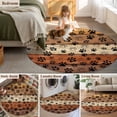 thumbnail image 5 of Round Area Rug 4 Ft, Burnt Orange Brown Washable Non-Slip Circle Carpet for Living Room/Bedroom, Farmhouse Dog Paw Vintage Low-Profile Crawling Mats Collection Rugs for Indoor, 5 of 7
